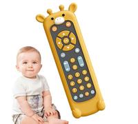 Baby TV Remote Toy, Animal Shaped Remote, Toddler Musical, 3 Languages (English, Spanish, French), Fun Sounds, Preschool , Compact Size, Multi-Color, 1-Pack
