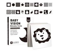 Baby Vision Stimulation Cards - 5.7 Inches Infant Toddler High Contrast Black and White Learning Cards for Early Sensory Development Flashcard Set for Visual Training, Cognitive Growth,
