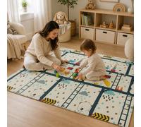 Baby Vivo Alfombra de juego reversible XXL con osos y bosque, 200 x 180 cm | Alfombra infantil XPE de 1 cm de grosor, tamaño XXL, alfombra para juegos