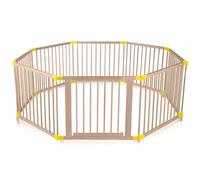 Baby Vivo Parque corralito Plegable Puerta Robusto Bebe Barrera de Seguridad hecho de Madera con Puertas - ajustable individualmente - 8 Elemente PREMIUM