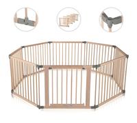 Baby Vivo Parque corralito Plegable Puerta Robusto Bebe Barrera de Seguridad hecho de Madera con Puertas - ajustable individualmente - 8 Elemente PREMIUM