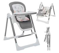 Baby Vivo Trona 3 en 1 para niños, altura regulable, con reposapiés, trona para bebé, trona combinada, columpio, respaldo ajustable, bandeja extraíble, color gris