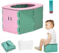 Baby Whisper Co - Orinal de viaje, orinal portátil, asiento plegable con bolsas de limpieza, asiento de inodoro de entrenamiento de viaje, inodoro reutilizable para niños, ideal para coche, camping