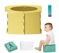 Baby Whisper Co Travel Potty, Pottypal - Portable Potty, Portable Potty Seat for Toddler Travel, Foldable Potty Seat with Cleaning Bags for Car Camping Outdoor and Indoor (Yellow)