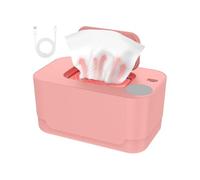 Baby Wipe Warmer Dispenser, Home Use Wet Wipes Warmer With Even Heating, Portable Space-Saving Diaper Heater Holder Case For Living Room, Compact Wipes Heated Storage, Pink, White