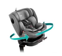 BABYAUTO - Silla de Coche i-Size PATIA (40-150 cm, 0-36 kg) - Giratoria 360° y Reclinable - Pata de Apoyo - A Contramarcha hasta 105 cm - ISOFIX - Color: Moon Grey