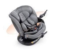 BABYAUTO - Silla de coche KANDA iFix 40-150 Centímetros i-Size - Isofix + Top Tether en base - Giro 360° - A contramarcha hasta 105 Centímetros - 4 reclinados - Reposacabezas ajustable (Phantom Grey)