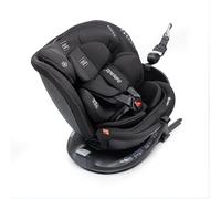 BABYAUTO - Silla de coche KANDA iFix 40-150 Centímetros i-Size - Isofix + Top Tether en base - Giro 360° - A contramarcha hasta 105 Centímetros - 4 reclinados - Reposacabezas ajustable (Jet Black)
