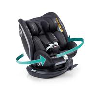 BABYAUTO - VESSO SIGNATURE Silla de Coche iSize, 0-36 kg, 0-12 Años - Sistema Rotatorio 360 Grados, Memory Foam, Top Tether y Protección Lateral. BLACK LINE