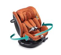 BABYAUTO - VESSO SIGNATURE Silla de Coche iSize, 0-36 kg, 0-12 Años - Sistema Rotatorio 360 Grados, Memory Foam, Top Tether y Protección Lateral. BURNT ORANGE