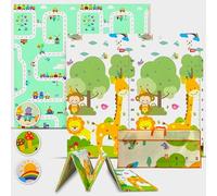 Babybaipro - Alfombra Bebe Acolchada Plegable 200x180x1 cm, Con Bolsa Transporte Reversible XPE, Impermeable, No Tóxica, Tapete Juegos Actividades Regalo Niña-Niño Cumpleaños Navidad. Baby PlayMat