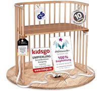 Babybay Boxspring cuna colecho babybay de madera maciza de haya/Cama infantil infinitamente ajustable en altura & ecológica/Cuna que crece con el niño, natural lacado