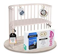 babybay Cuna Original Hecha de Madera de Haya Maciza/compacta y transformable/Altura infinitamente Ajustable y respetuosa con el Medio Ambiente/Crece con tu Hijo (Pintado Beige)