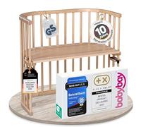 Babybay Original cuna colecho babybay de madera maciza de haya / compacta y convertible / La altura de la cama del niño continuamente ajustable y respetuosa con el medio ambiente / una cuna que crece junto con el niño, natural lacado