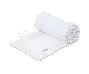 babybay Protector de cuna de malla apto para modelo original, color blanco con estrellas brillantes plateadas