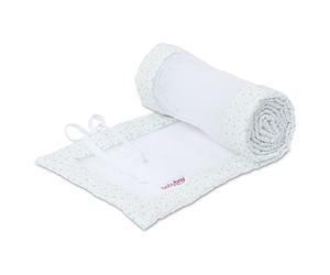 babybay Protector de cuna de malla apto para modelo original, color blanco con purpurina y estrellas menta
