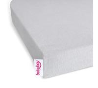 babybay Sábana Bajera Ajustable Deluxe con Membrana Apta para Modelo Original, Maxi, Midi y somier, Color Gris