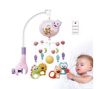 Babybett-Mobile - Kinderzimmer-Mobile mit Musiklichtern und Fernbedienung - Automatisches Kinderzimmer-Mobile-Spielzeug, Baby-Musik-Krippen-Mobile für und Mädchen zum Geburtstag