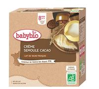 Babybio - 3 botellas de postre ecológicas para bebé, crema, sémola orgánica, cacao, a partir de 8 meses, 4 x 85 g *** Entrega rápida y cuidadosa a casa ***