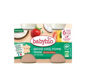 BabyBio Batido Coco Manzana Fresa Bio 2x130 g