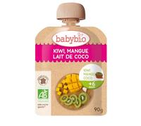 BABYBIO - Bolsita de fruta - Kiwi, Mango y bebida de coco - Desde 6 meses - BIO