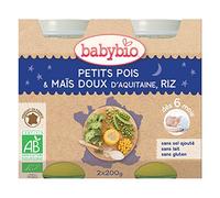 Babybio Bonne Nuit petits pois maïs doux riz 2 x 200g