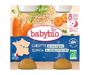 Babybio Bonne Nuit Tarros con Puré de Zanahorias y Quinoa a partir de 8 meses 2 x 200g