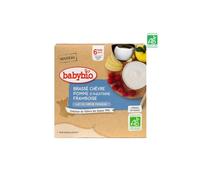 Babybio Gourdes Lactées Batido de Leche de Cabra Manzana de Aquitania Frambuesa desde 6 meses 4 x 85g