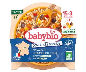 Babybio Buenas Noches Macarrones Verduras del Sol Zanahoria, Maíz - 200g