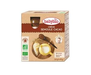 Babybio Calabaza Crema de Cacao y Cacao Sémola de Cacao Orgánica 8 meses 4 x 90 grs