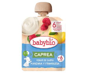 Babybio Caprea Pouche Yogur de Cabra Manzana y Frambuesa +6m 85 gr
