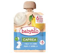 Babybio Caprea Pouche Yogur de Cabra Pera y Vainilla +6m 85 gr
