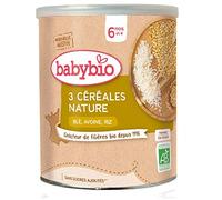 Papilla de tres cereales nature Babybio (+8 meses), 220 g