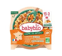 BabyBio Como Los Grandes Zanahoria Coquillettes Champiñon Jamón 200 g