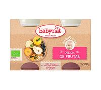Babybio Delicia Frutas - Paquete de 2 x 130 gr - Total: 260 gr