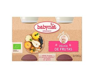 Babybio Delicia Frutas - Paquete de 2 x 130 gr - Total: 260 gr