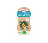 Babybio Espinaca Salmón Menu Bio 8 Meses 200 g Lote de 2 Cuencos