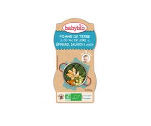 Babybio Espinaca Salmón Menu BIO 8 meses 200g lote de 2 cuencos