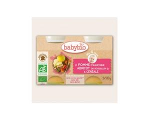 Babybio Frascos Pequeños de Manzana Albaricoque Crales Frascos de Manzana Orgánicos en 4 Meses 2 X130 g