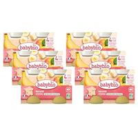 Babybio - Maceta pequeña manzana de Aquitania plátano 2 x 130 g - Pack de 6 - 4 meses - BIO