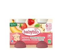 Babybio Manzana, Plátano y Fresa 2 X130 g