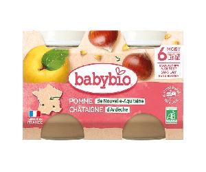 Babybio Mes Fruits Potito de Manzanas y Castañas a partir de 6 meses 2 x 130g