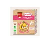 Babybio Mes Fruits Cantimplora de Pera, Plátano y Millo a partir de 6 meses 4 x 90g