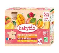 Babybio Multiparfums frutas 2: Manzana Frambuesa, Manzana Naranja Plátano, Manzana Pera Melocotón, Manzana Mango