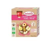 Babybio Mes Fruits Cantimplora de Manzana, Pera y Manzana apatir de 6 meses 4 x 90g