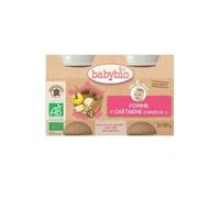 Babybio Ollas Pequeñas a Partir de 6 Meses de Edad Ollas de Manzana y Castaño 2 X130 gramos
