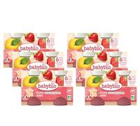 Babybio - Ollas pequeñas manzanas de Aquitania fresa 2 x 130 g - Pack de 6 - 6 meses - BIO
