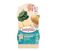 Babybio Petit Bol Pomme de Terre du Val de Loire Epinard Saumon à l'Aneth 8+ Mois 400 g - 1 pc