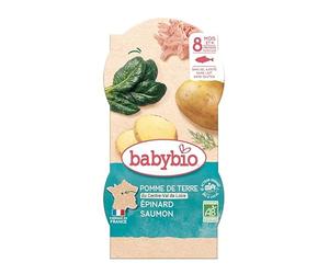 Babybio Petit Bol Pomme de Terre du Val de Loire Epinard Saumon à l'Aneth 8+ Mois 400 g - 1 pc
