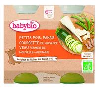 Babybio Tarros Pequeños Menú Chícharos Chirivías Calabacín &amp Veau Orgánico ds 6 Meses 2x200g